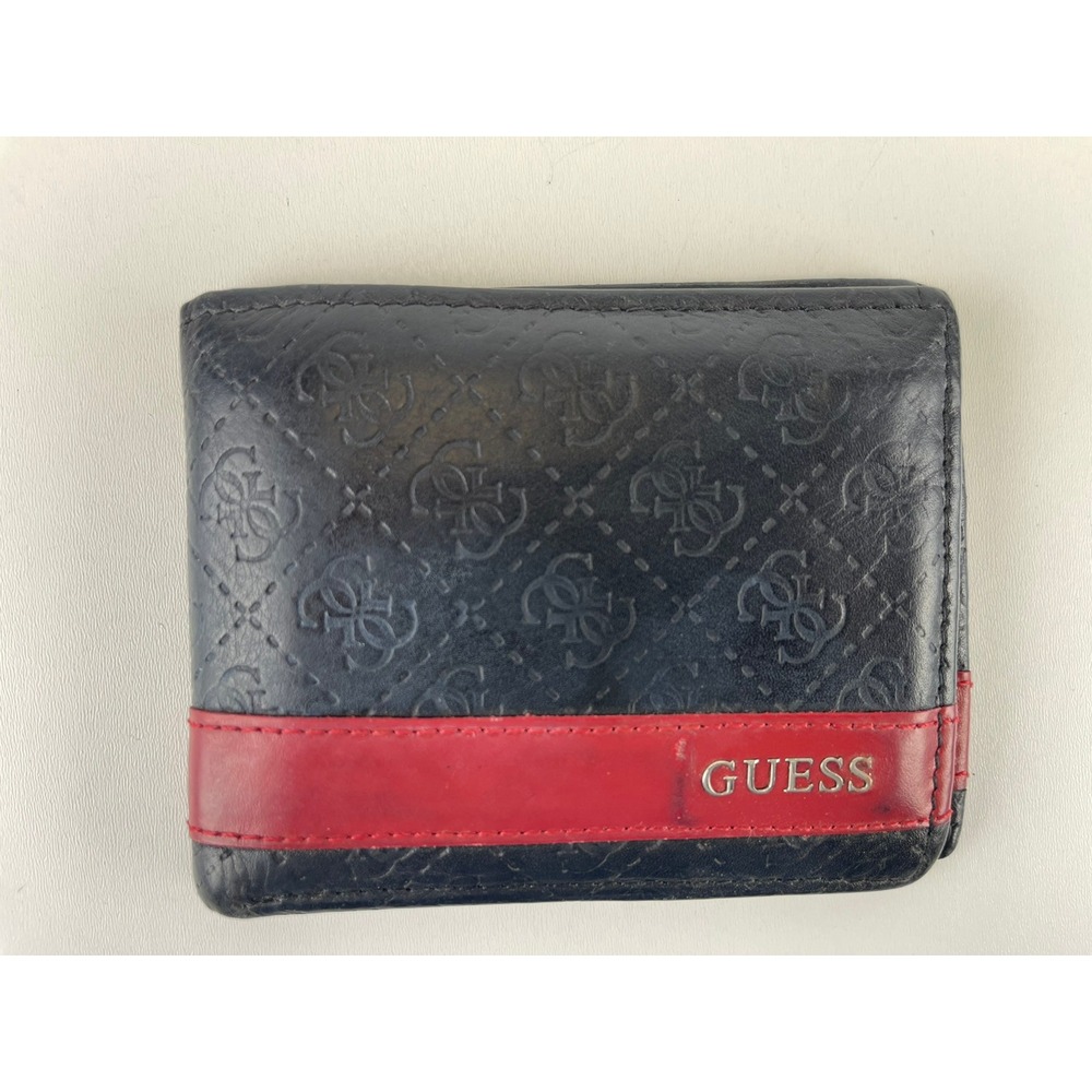 GUESS 31GU13X008 Men Bifold Wallet‎ - Black/Red, used